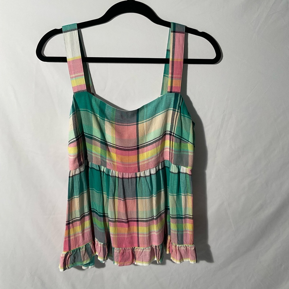 LOFT Multicolor Plaid Tank Top